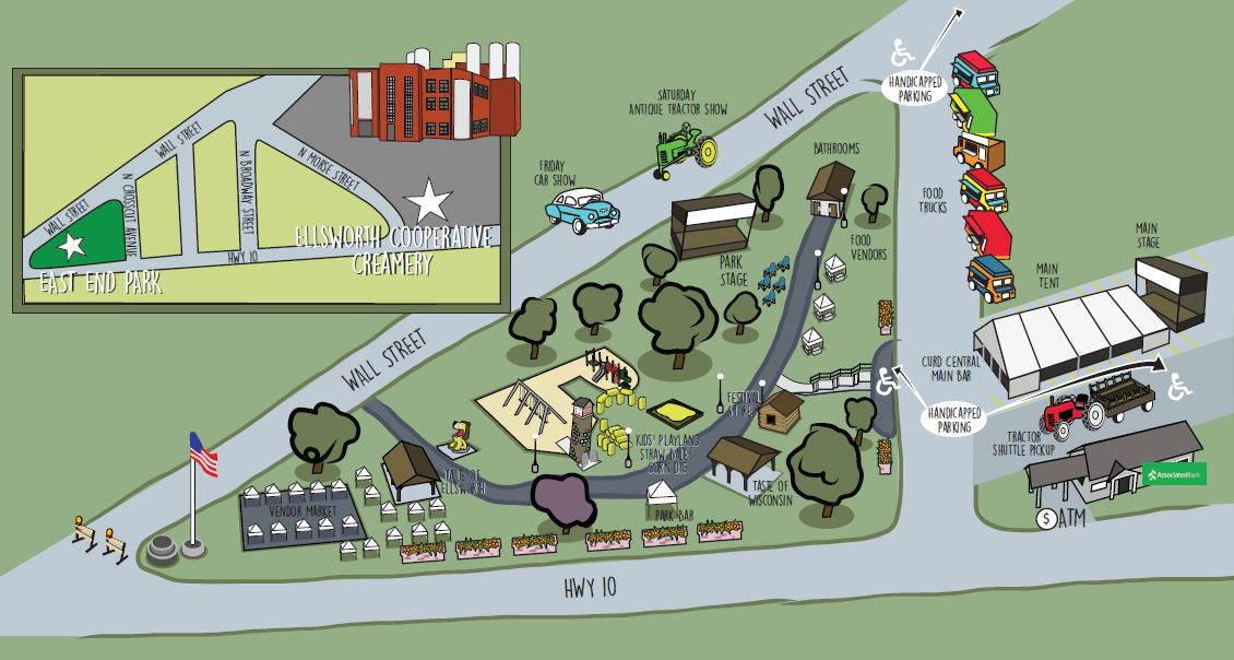 map Cheese Curd Festival Ellsworth, WI